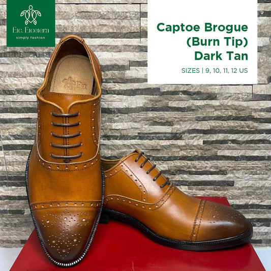 Captoe Brogue Burn Tip / Dark Tan
